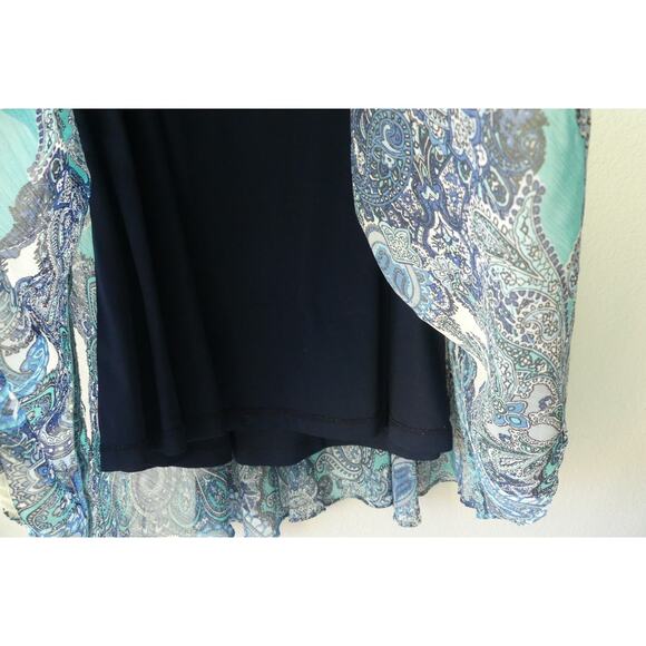 Roz & Ali Womens Maxi Skirt 2X Lined Paisley Blue Boho Festive - Picture 4 of 9